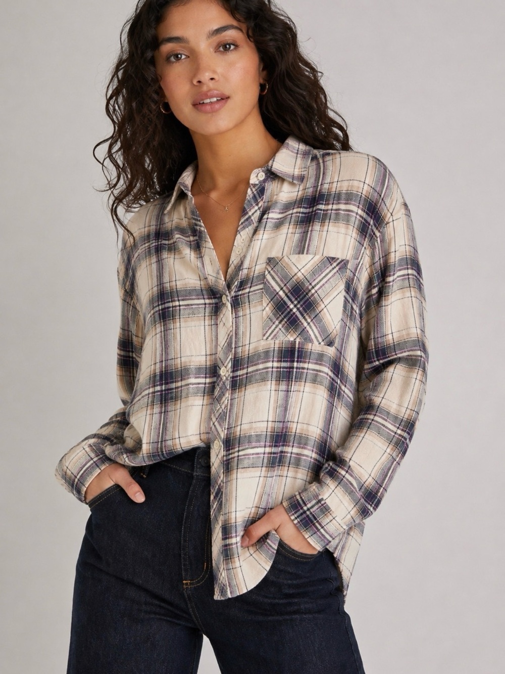 Rails Hunter Plaid Shirt with Metallic Threading